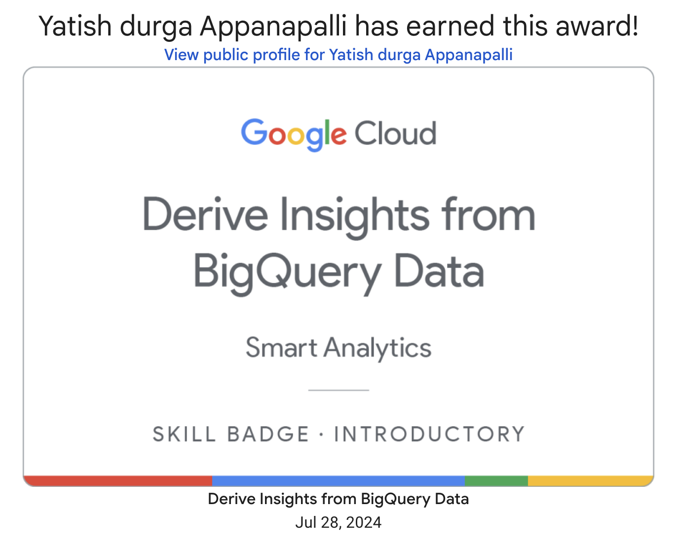 Google BigQuery Certification